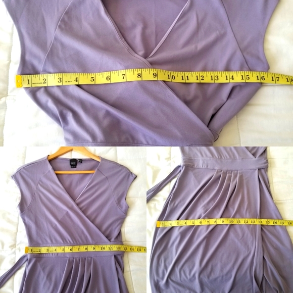 ESPRIT Lilac Sleeveless V-Neck Stretchy Wrap Dress Size M - Picture 8 of 11